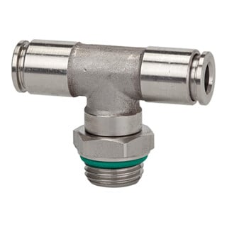 Riegler Raccord en T tournant, G 1/8 a., Ø clé 4, 15 bar, ES 1.4404