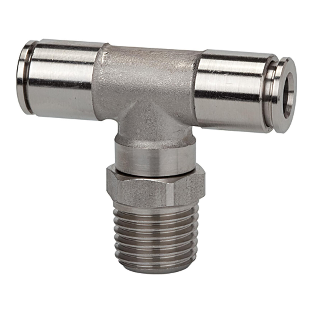 Riegler Raccord en T vissé, rotatif, R 1/8 a., Ø clé 8, 15 bar, ES 1.4404