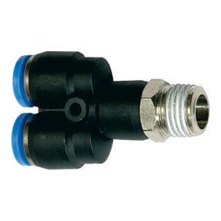 Riegler Raccord en Y à visser « Série Bleue », pivotant, R 1/2 ext., Ø 6 mm