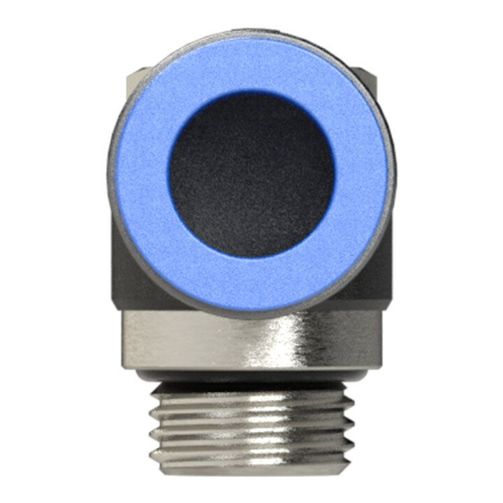 Riegler Raccord L emboîtable « Série Bleue » pivotant, G1/4 ext., max.15, Ø4mm