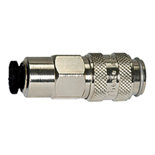 Riegler Raccord rapide NW 5, MS nickelé, connexion push-in 6 mm