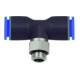 Riegler Raccord T emboîtable Série bleue, rotatif, G 1/8 a, Ø tuyau 6-1