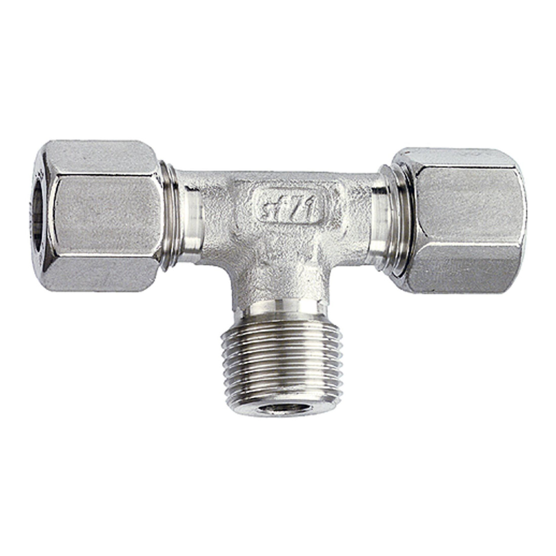 Riegler Raccord vissé T, R 1/4 ext., Ø ext. tube 10, ES 1.4571