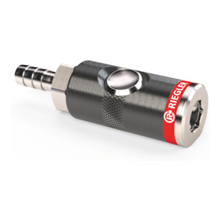Riegler Raccordo di sicurezza con raccordo tubo con interno Ø9mm, alluminio