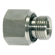 Riegler Réduction longue à changement rapide, joint souple, G3/8 ext. à G1/4 int., ES 1.4571-1