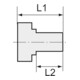 Riegler Réduction longue à raccords, G 3/4 ext., G 1/2 int., acier inoxydable 1.4571