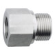 Riegler Réduction longue à visser, G 1/4 ext., G 1/8 int., acier inoxydable 1.4571