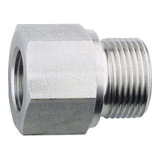 Riegler Réduction longue interchangeable, G 1/2 ext., G 3/8 int., acier inoxydable 1.4571