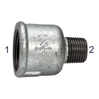 Riegler Reduziermuffe 246, IG/AG, Rp 2, R 1 1/4, schwarzer Temperguss