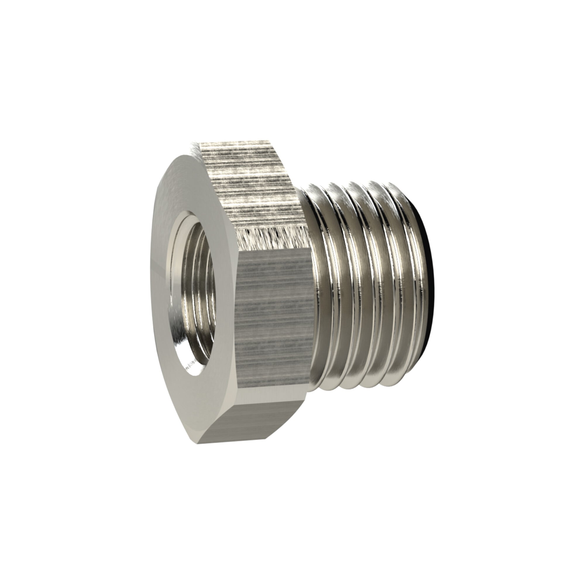 Riegler Reduziernippel kurz, G 1/2 a., G 1/8 i., SW 24, Messing vern.