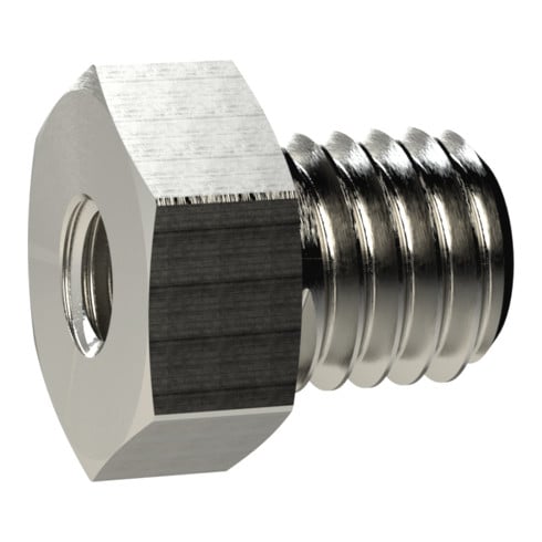 Riegler Reduziernippel kurz, G 1/8 a., M5 i., SW 14, Messing vern.