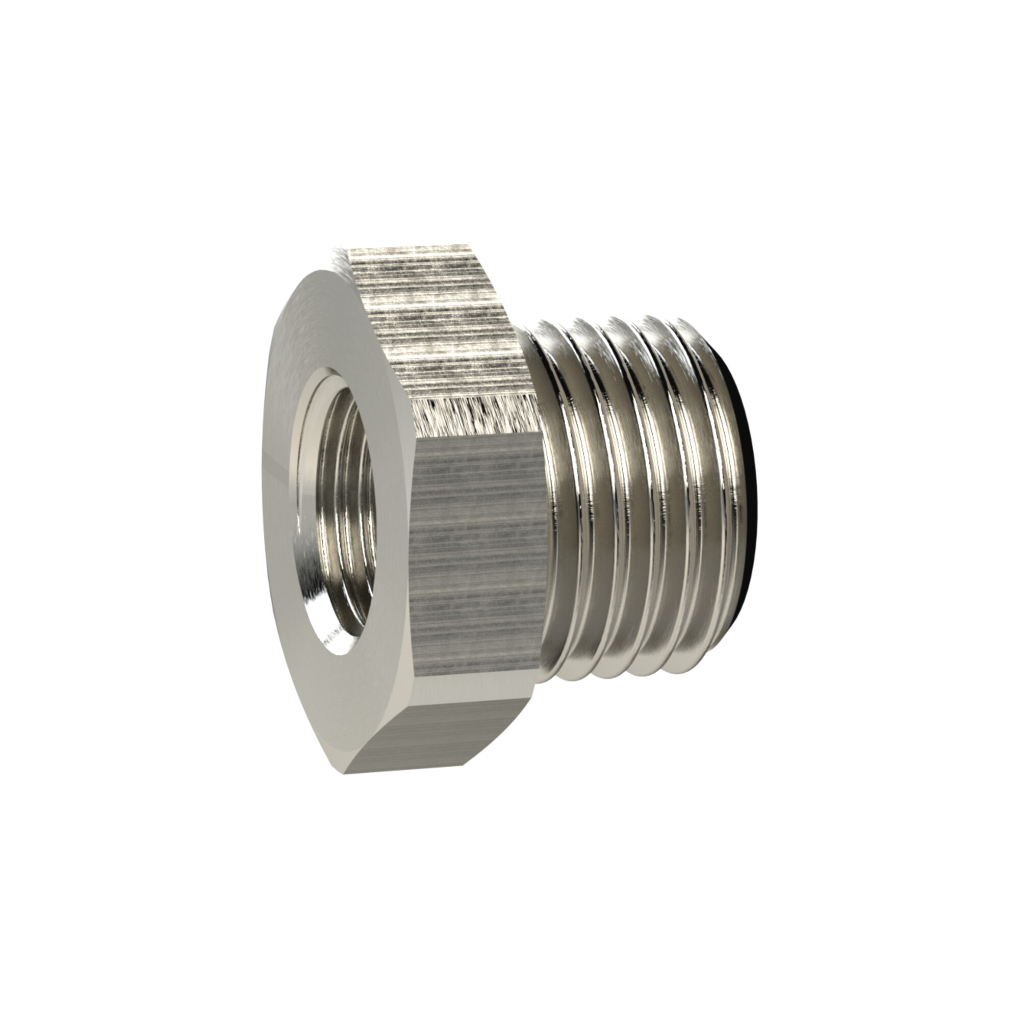 Riegler Reduziernippel kurz, G 2 a., G 1 i., SW 70, Messing vern.