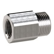 Riegler Reduziernippel, lang, G 1/2 a., G 1/2 i., SW 24, Edelstahl 1.4571-1