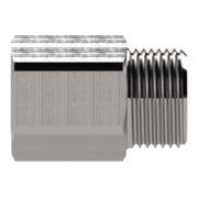 Riegler Reduziernippel, lang, G 1/4 a., G 3/8 i., SW 19, Edelstahl 1.4571-4
