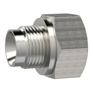 Riegler Reduziernippel, lang, G 3/8 a., G 1/2 i., SW 24, Edelstahl 1.4571