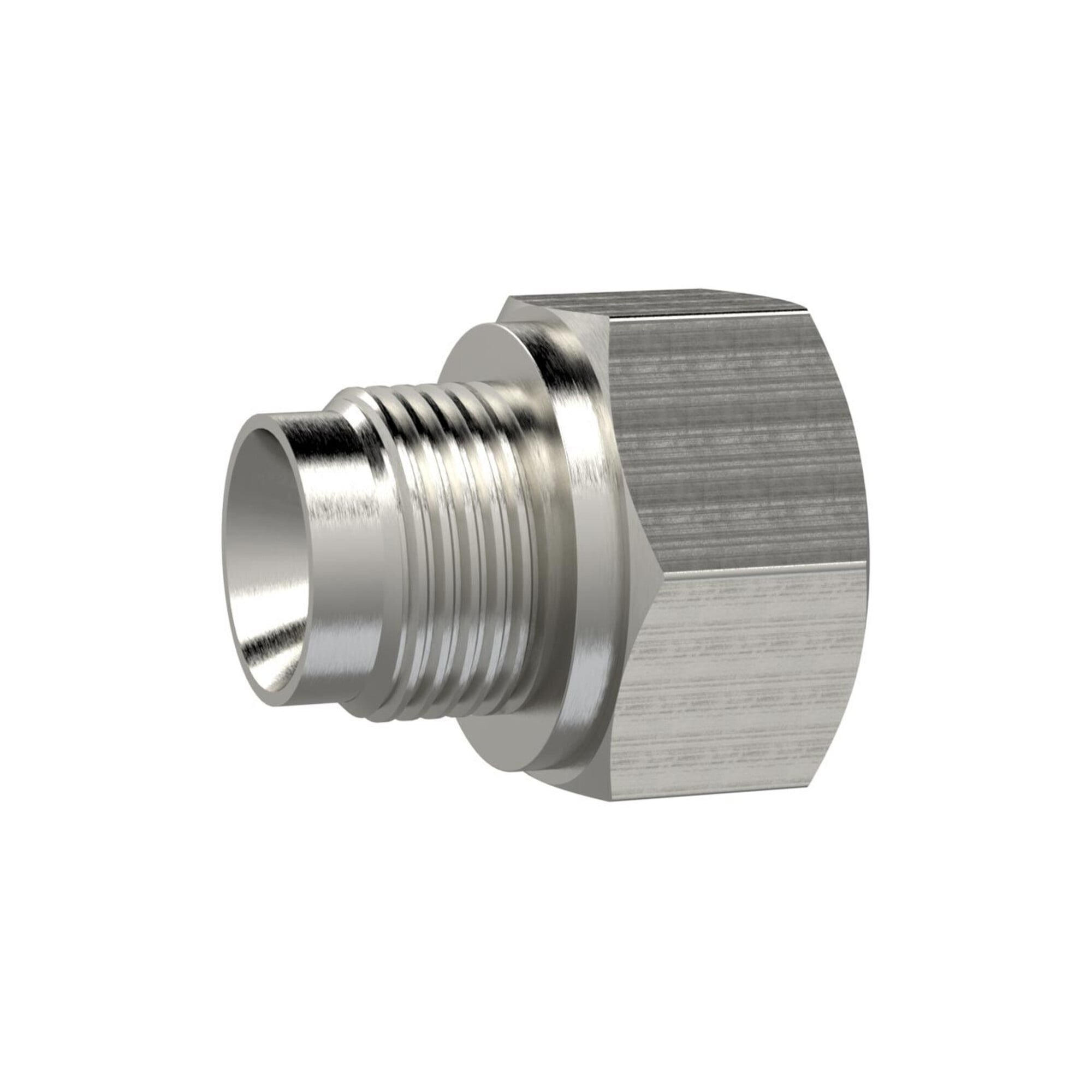 Riegler Reduziernippel, lang, G 3/8 a., G 1/2 i., SW 24, Edelstahl 1.4571