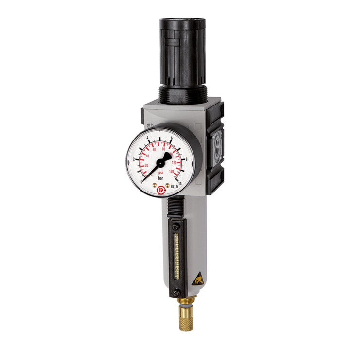 Riegler Régulateur de filtre »FUTURA«, MB, SR, Mano, BG 1, G 3/8, 0,5-10 bar, VA