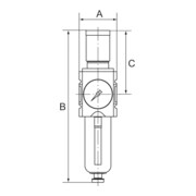 Riegler Régulateur de filtre »FUTURA«, MB, SR, Mano, BG 2, G 1/2, 0,2-4 bar, VA-3