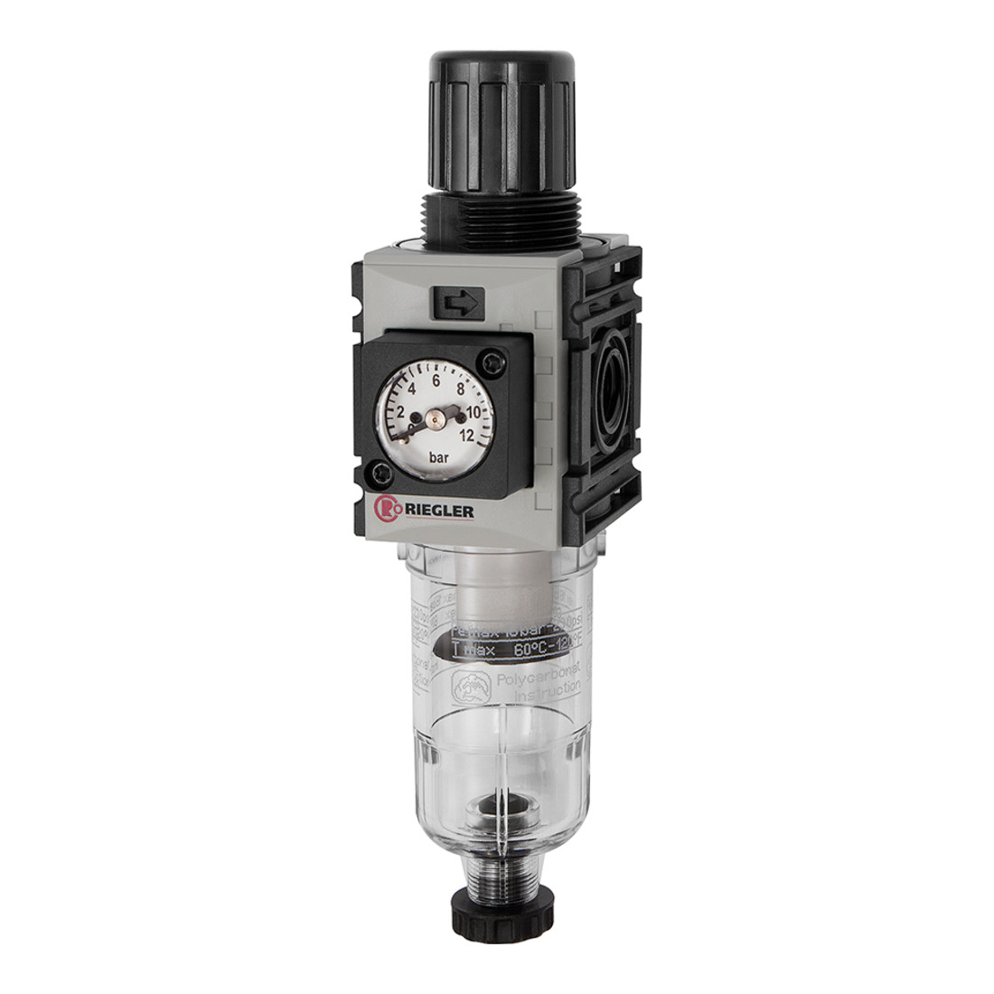 Riegler Régulateur de filtre »FUTURA-mini«, PC-B., manomètre compact, HA, G 1/4, 0,5-10