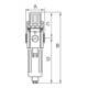 Riegler Régulateur de filtre »GA«, boîtier PC, 5 µm, BG 300, G 3/8, 1,5 - 9 bar, H