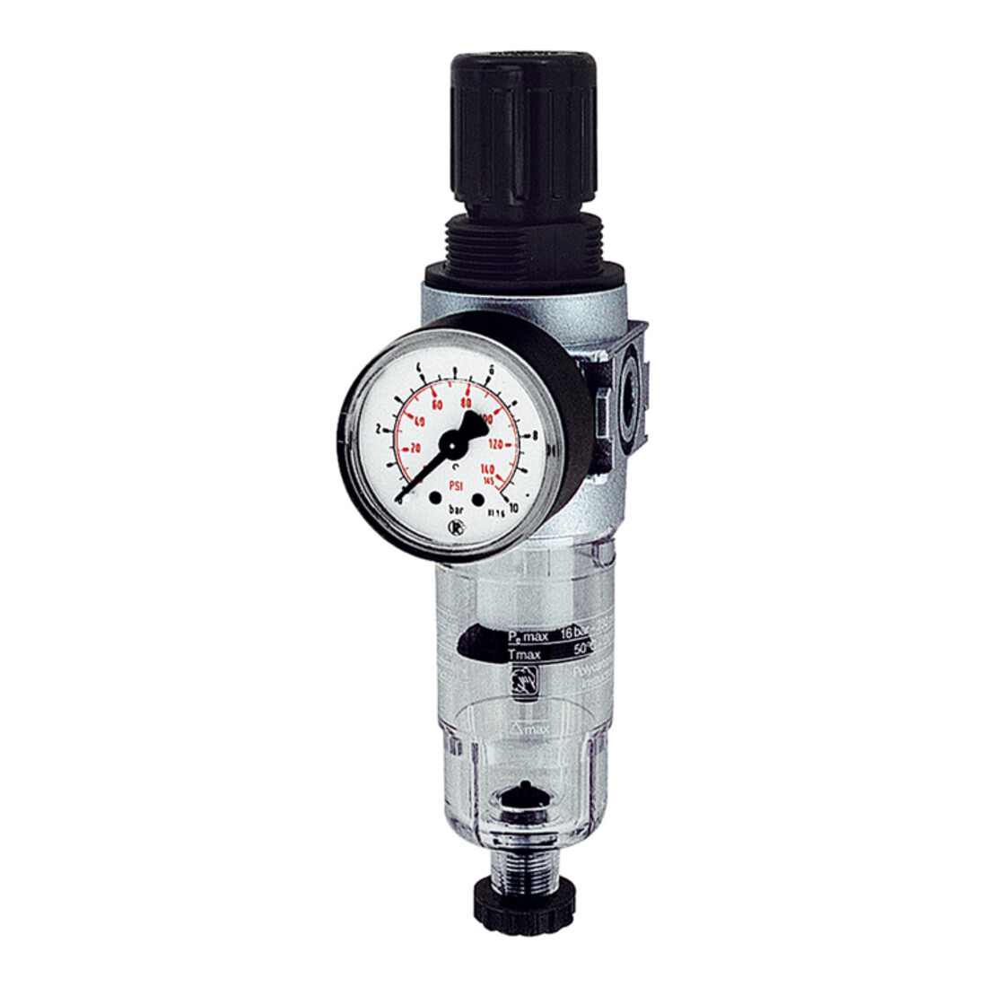 Riegler Régulateur de filtre »multifix-mini«, avec réservoir PC, G 1/4, 0,5-10 bar