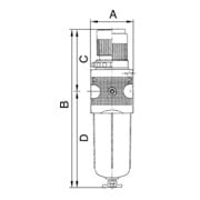 Riegler Régulateur de filtre »multifix«, récipient PC, BG 1, G 1/4, 0,5-16 bar, HA-3