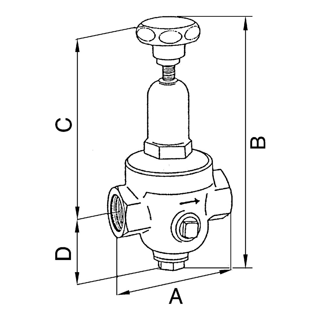 Riegler Régulateur de pression DRV 250, basse pression, G 1/2, 0,2 - 2 bar