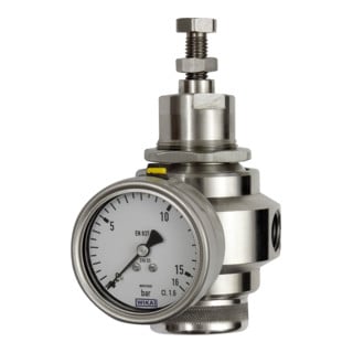 Riegler Régulateur de pression en acier inoxydable, 1.4401, BG 1, G 3/8, 0,4 - 4,0 bar