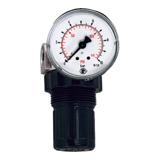 Riegler Régulateur de pression pour eau, avec manomètre, G 1/4, 0,2-6 bar, PE max. 25