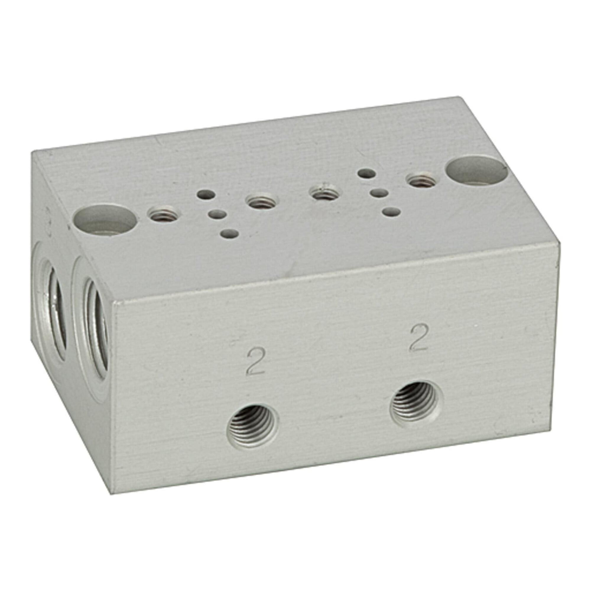 Riegler Reihengrundplatte 2-fach, M5 für Mini-Magnetventile 15 mm