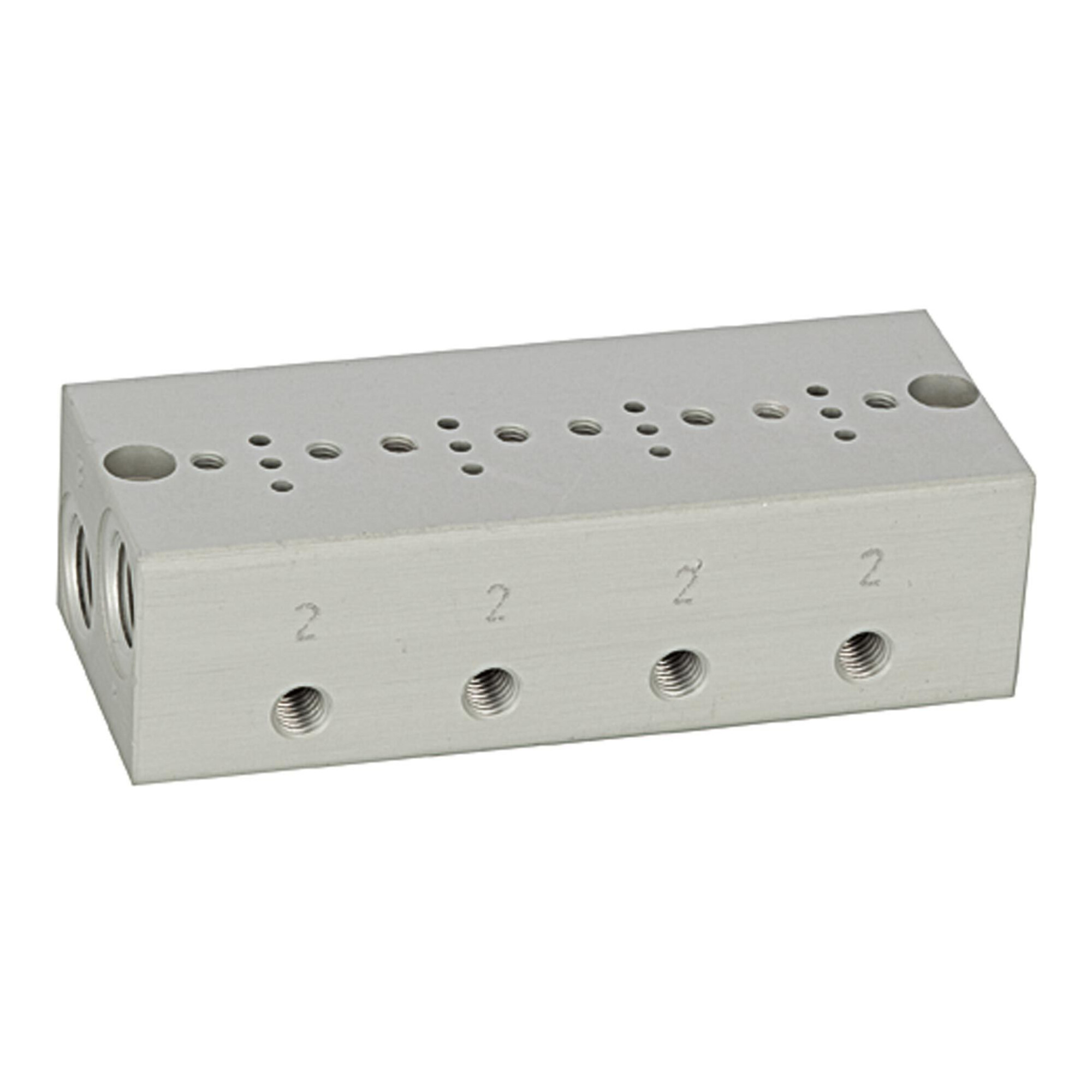 Riegler Reihengrundplatte 4-fach, M5 für Mini-Magnetventile 15 mm