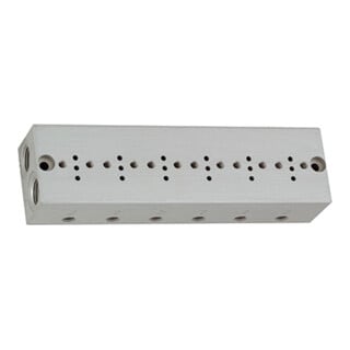 Riegler Reihengrundplatte 6-fach, M5 für Mini-Magnetventile 15 mm