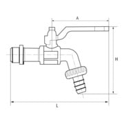 Riegler Robinet à bille, acier inoxydable 1.4408, G 1/2 AG, DN 15-3