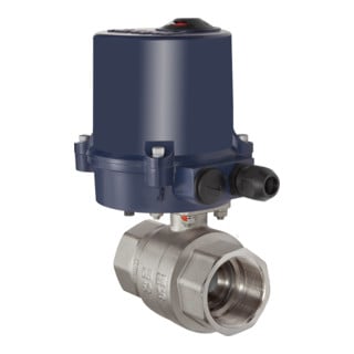 Riegler Robinet à boisseau sphérique en laiton 2 voies, actionneur électrique, 24 V CC, Rp 2