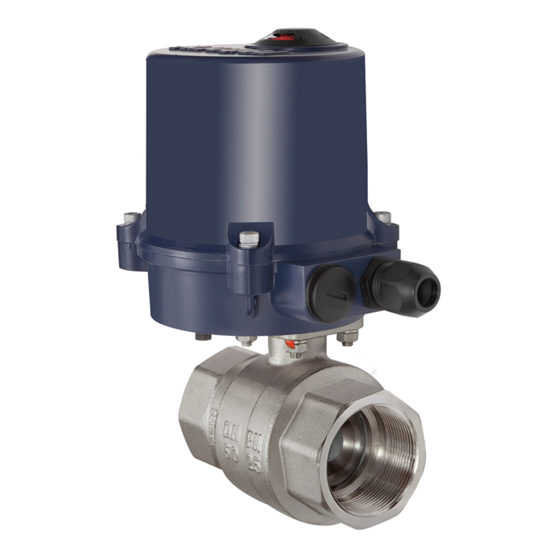Riegler Robinet à boisseau sphérique en laiton 2 voies, actionneur électrique, 24 V CC, Rp 2