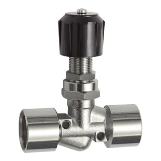 Riegler Robinet à pointeau, MS chromé, pour tableau de commande, RG/RG, Rp 1/8, DN 4