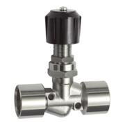 Riegler Robinet à pointeau, MS chromé, pour tableau de commande, RG/RG, Rp 1/8, DN 4-1