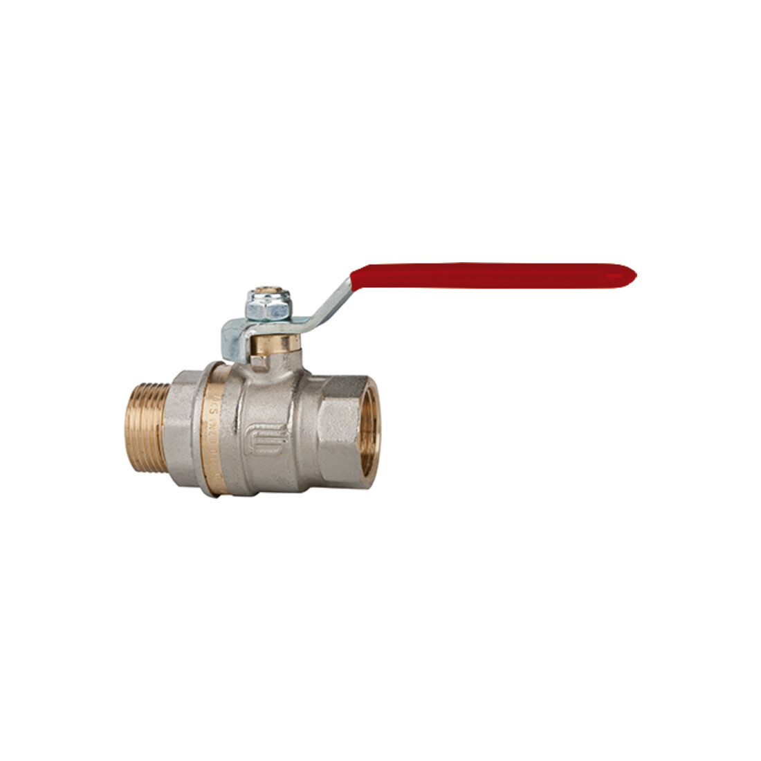 Riegler Robinet à tournant sphérique standard, levier rouge, IG/AG, MS nickelé, G 2