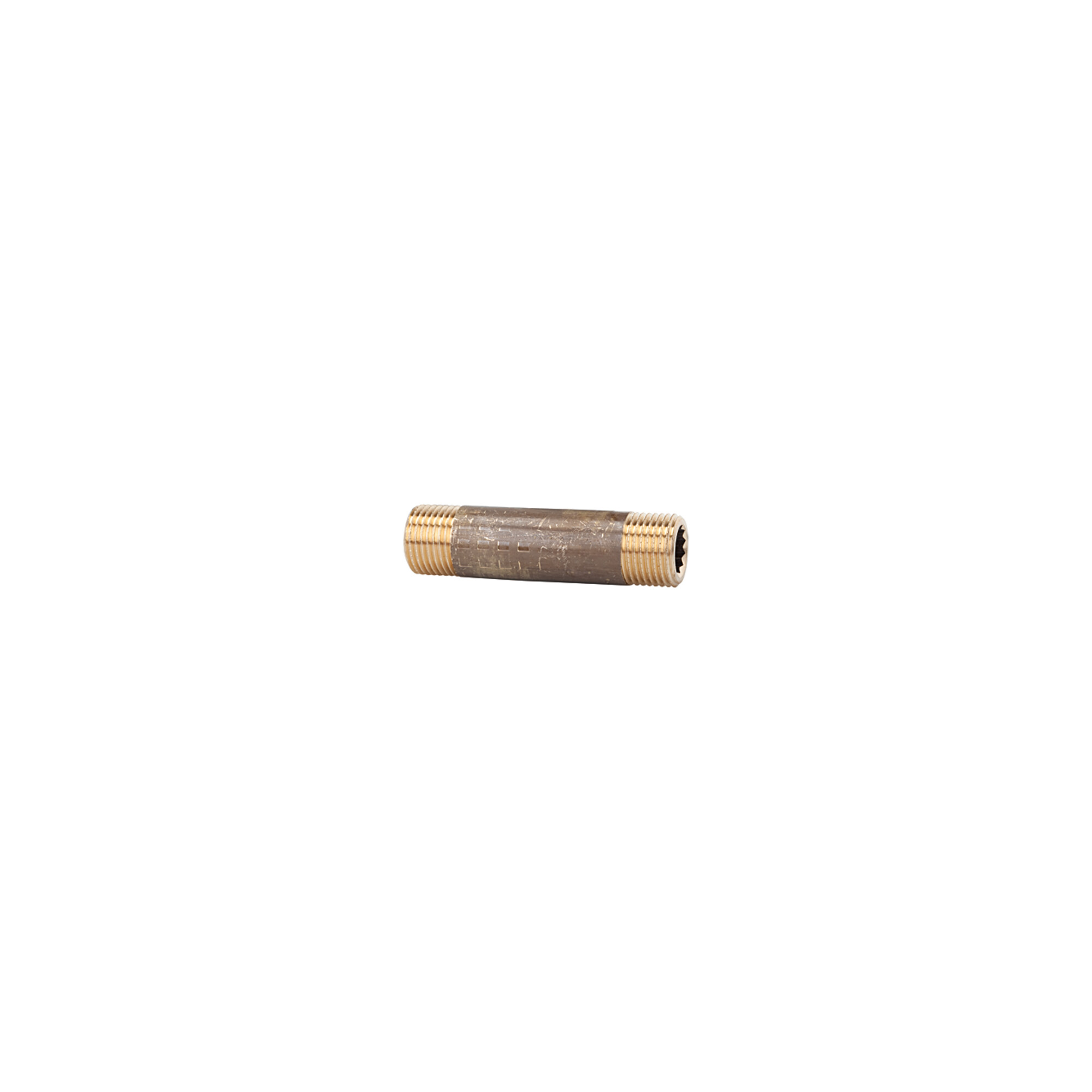 Riegler Rohrdoppelnippel, G 1 1/2, Länge 80 mm, Messing blank