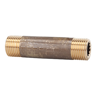 Riegler Rohrdoppelnippel, G 1, Länge 180 mm, Messing blank