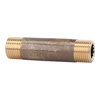 Riegler Rohrdoppelnippel, G 1, Länge 40 mm, Messing blank