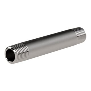 Riegler Rohrdoppelnippel, R 2, Länge 200 mm, Edelstahl 1.4571