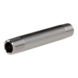 Riegler Rohrdoppelnippel, R 3/8, Länge 150 mm, Edelstahl 1.4571