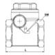 Riegler Rückschlagklappe, DN 10, MS, weichdichtend, G 3/8, PN max. 16 bar