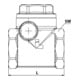 Riegler Rückschlagklappe, DN 15, MS, weichdichtend, G 1/2, PN max. 16 bar