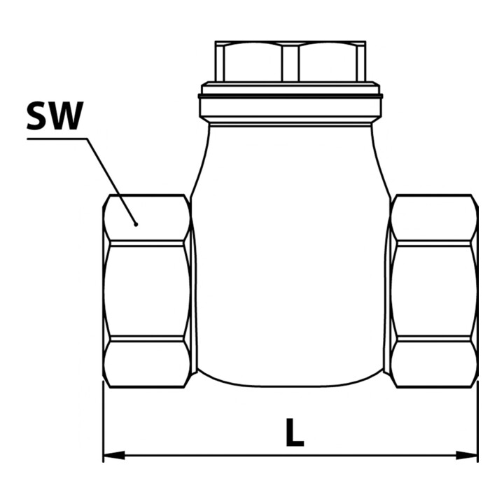 Riegler Rückschlagklappe, DN 40, Rotguss, G 1 1/2, PN max. 16 bar