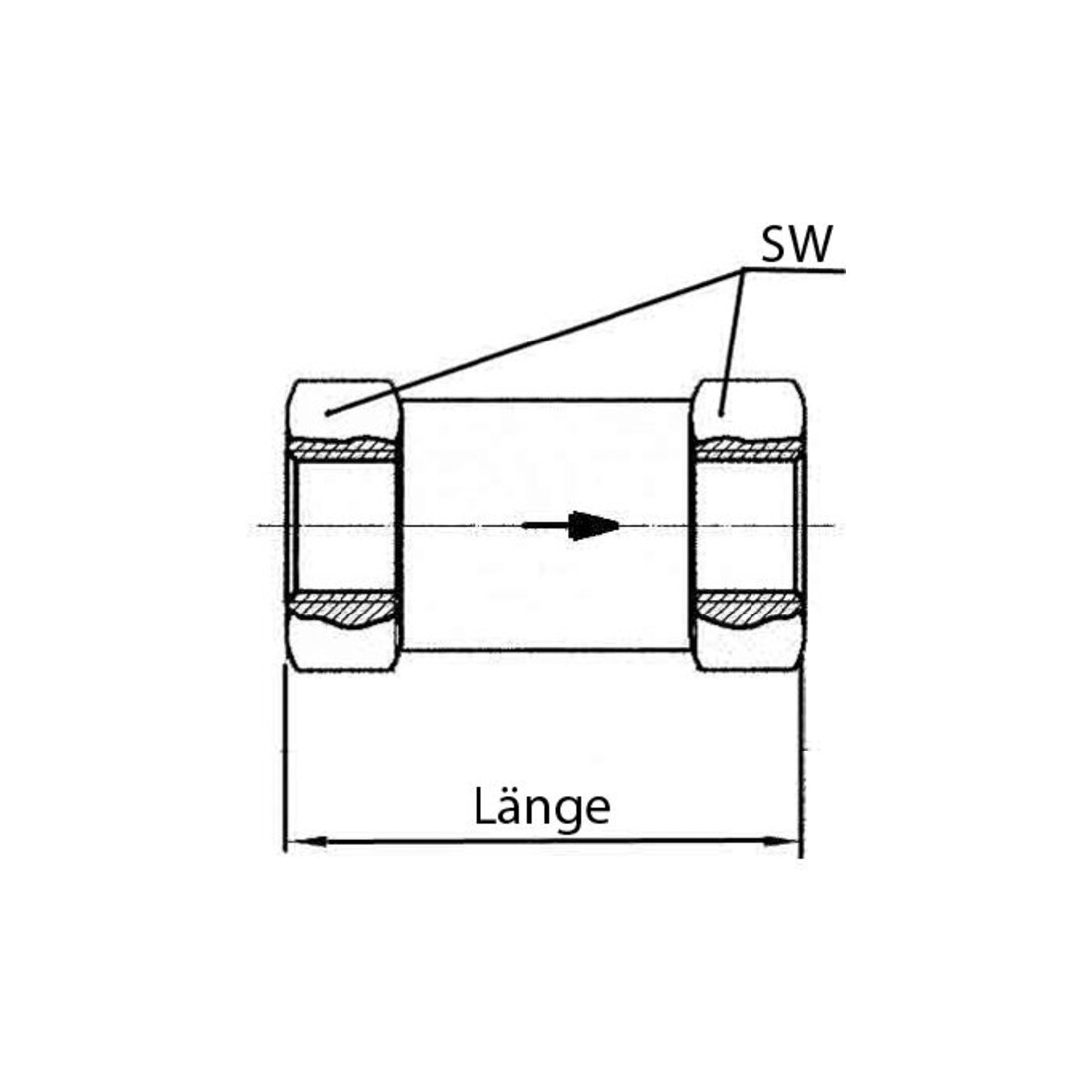 Riegler Rückschlagventil, Durchgangsform, MS, G 1/2 IG, 0,2 - 0,4 bar