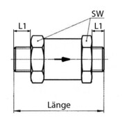 Rückschlagventil G 3/8 SW 19Gehäuse Messing Durchgangsform-3