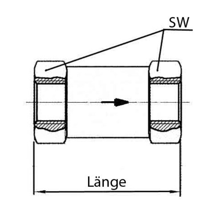 Riegler Rückschlagventil, Durchgangsform, MS, G 3/8 IG, 0,2 - 0,4 bar
