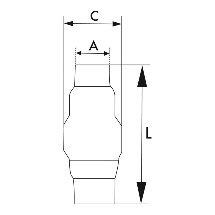 Riegler Rückschlagventil, leichte Bauweise, ES 1.4301, G 1, 0,03 bar